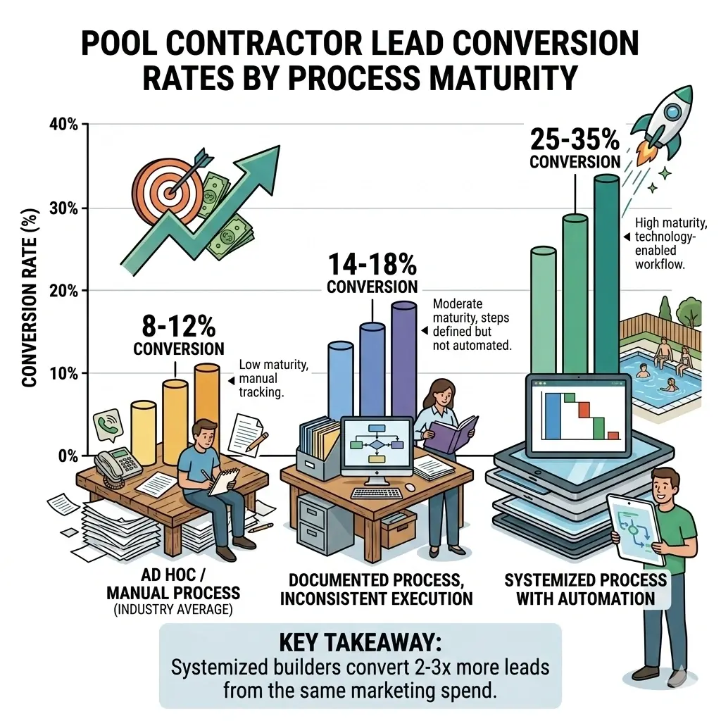 Pool contractor lead conversion rates.