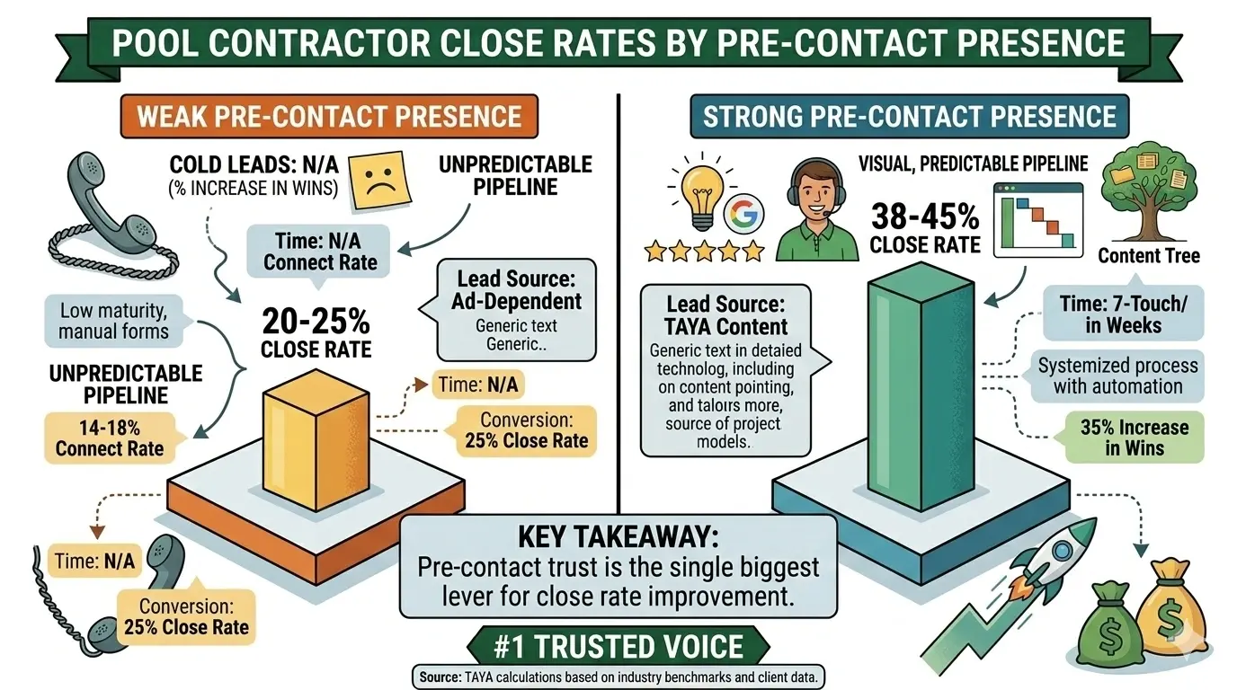 Close rates for pool contractors.
