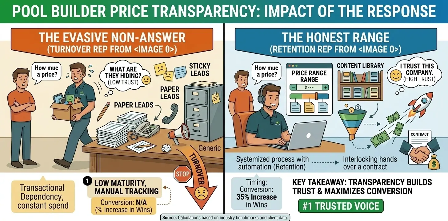 Pool builder pricing transparency.