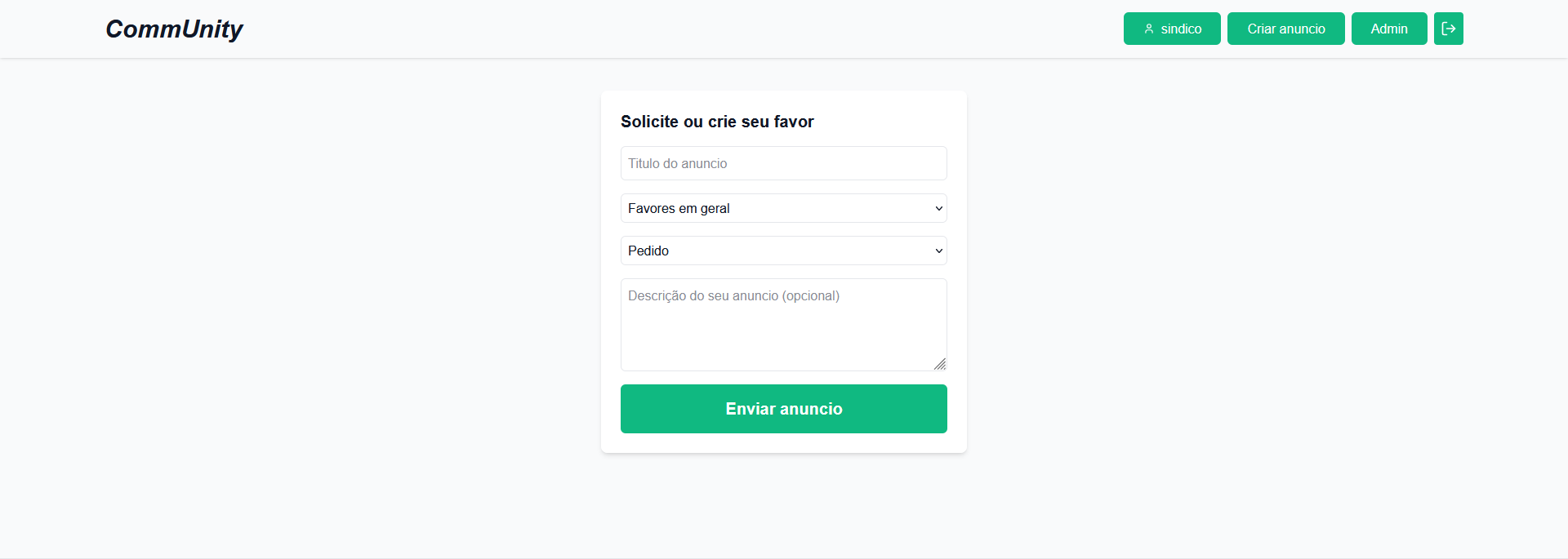 Imagem da sessão Criar Anúncio 
