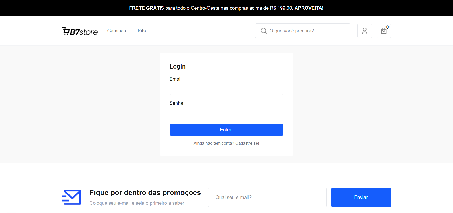 Imagem da sessão Página de Login