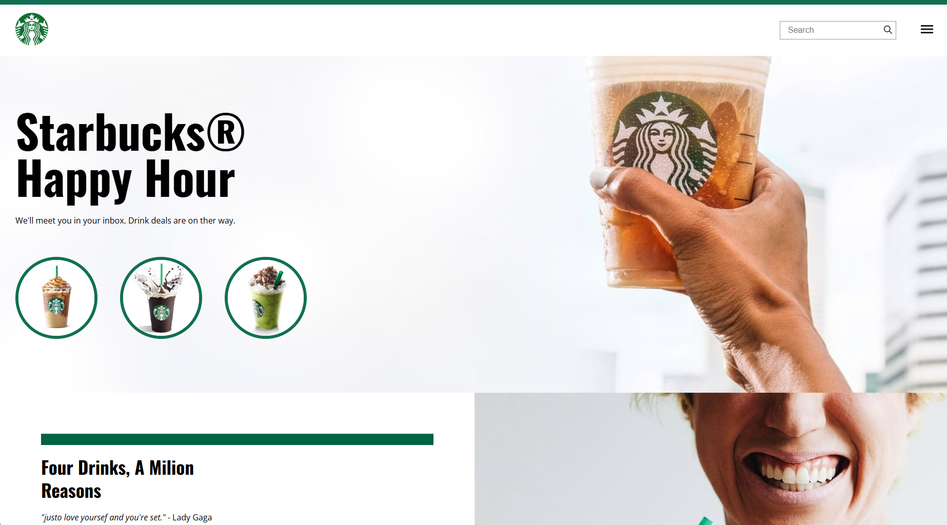 Thumbnail do projeto Starbucks Landing Page