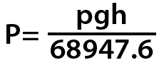 Pressure formula, for liquids with densities different than water