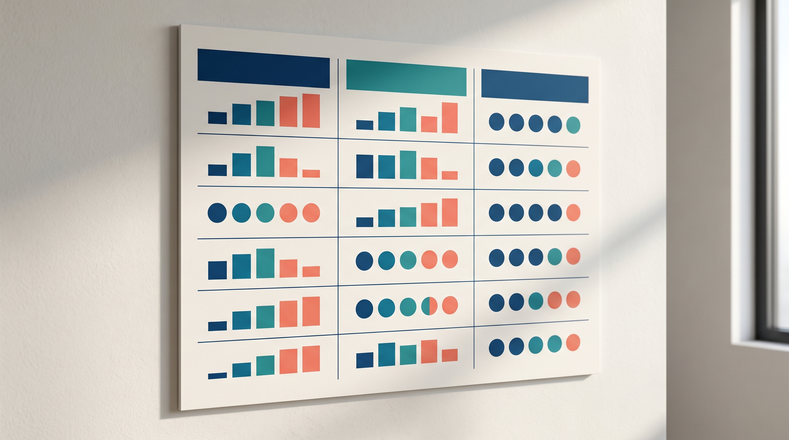 Visual scoring comparison chart displaying performance ratings across six evaluation criteria for three AI image generation tools