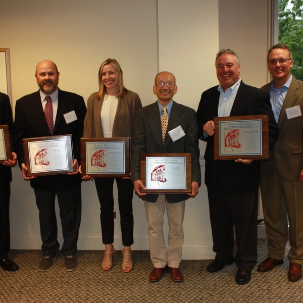 Photo of new inductees into the Brookline High School Athletic Hall of Fame