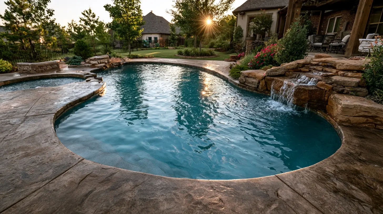 Custom inground pool construction completed by Silverado Rock in Tulsa, OK