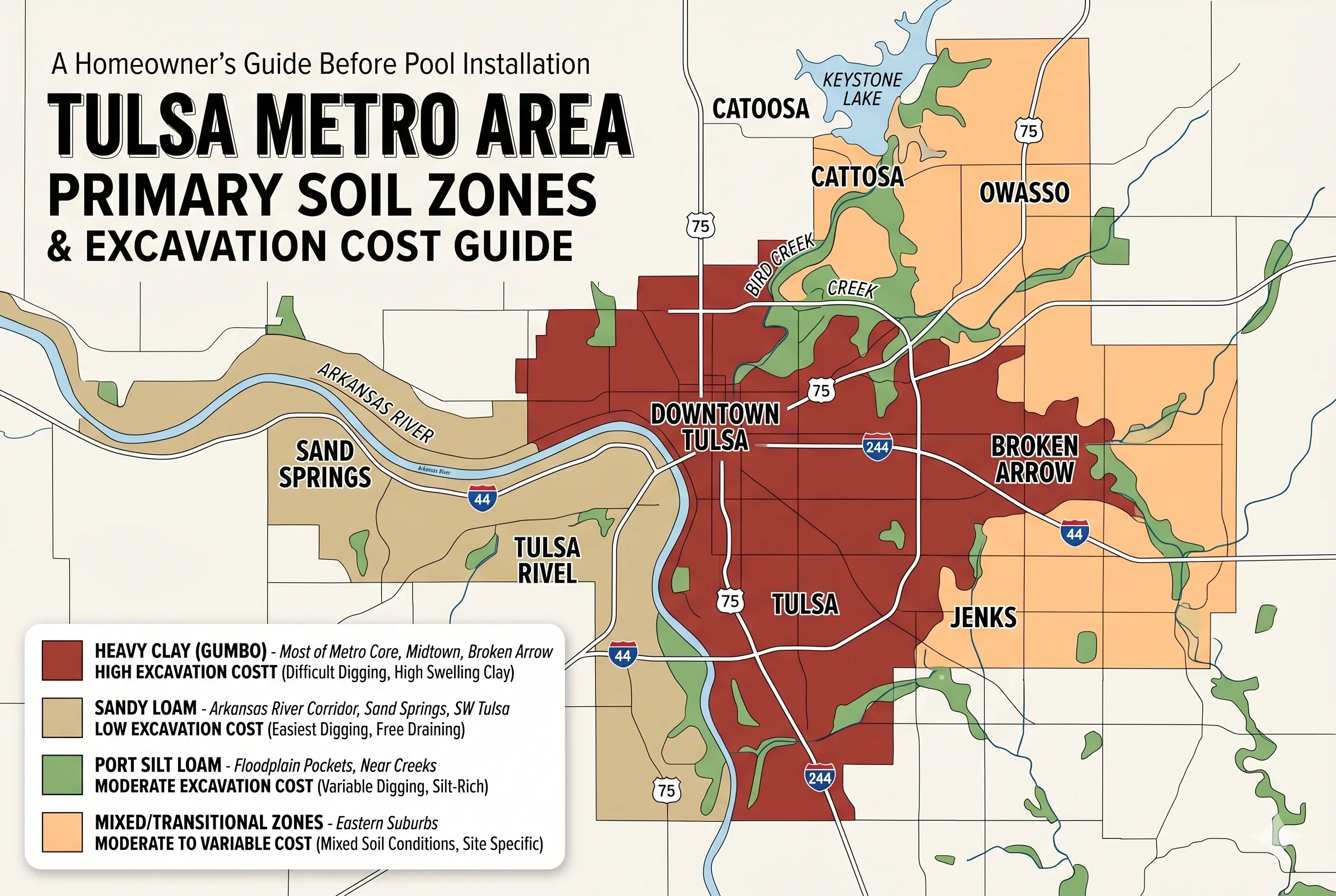 Tulsa metro area showing the four primary soil zones.