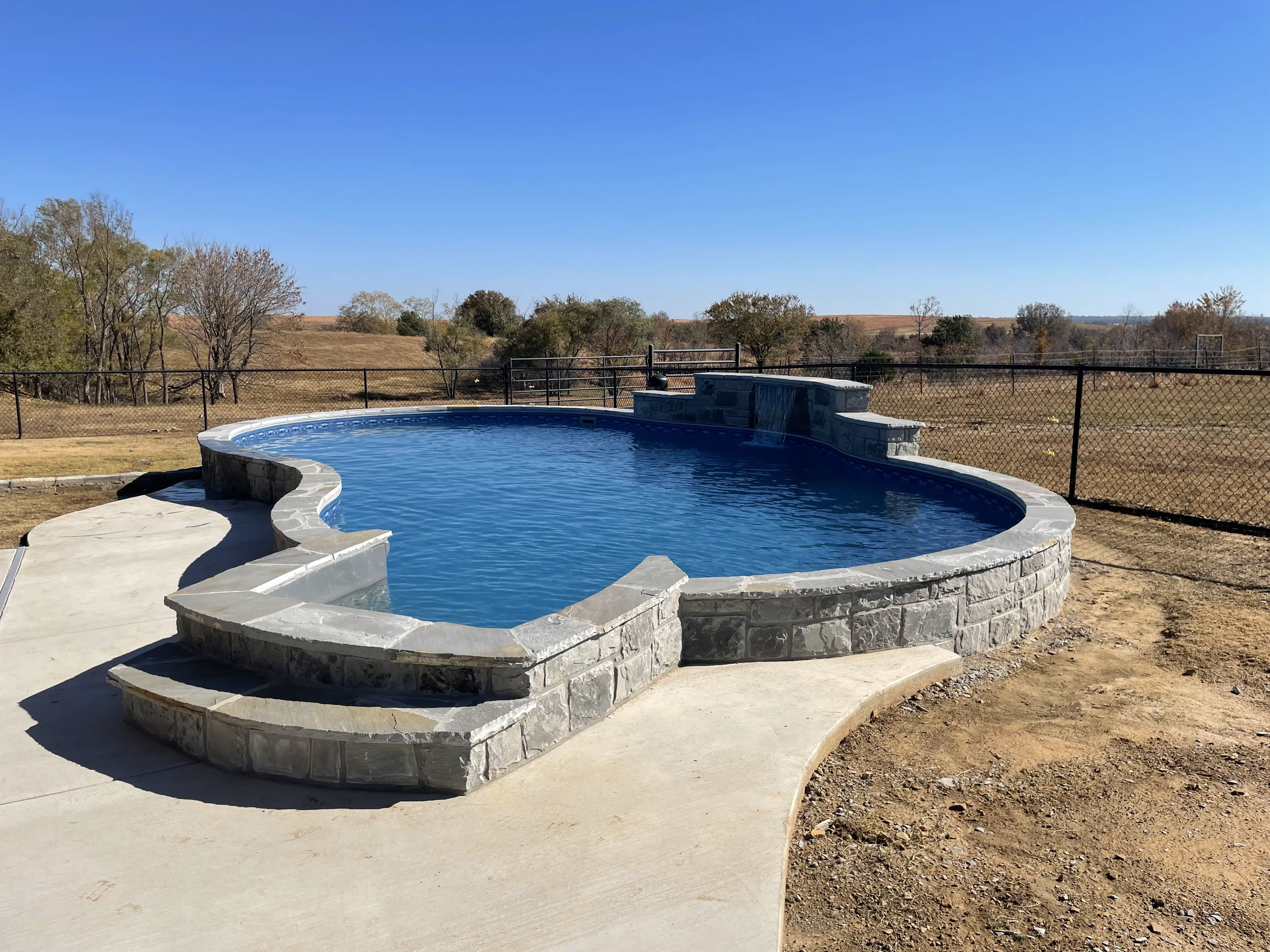 Semi-inground pool in Broken Arrow, OK.