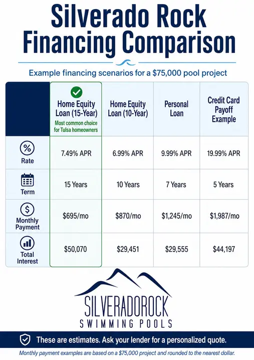 Silverado Rock financing comparison chart.