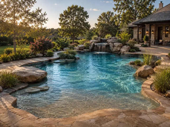 a concrete pool in Tulsa.