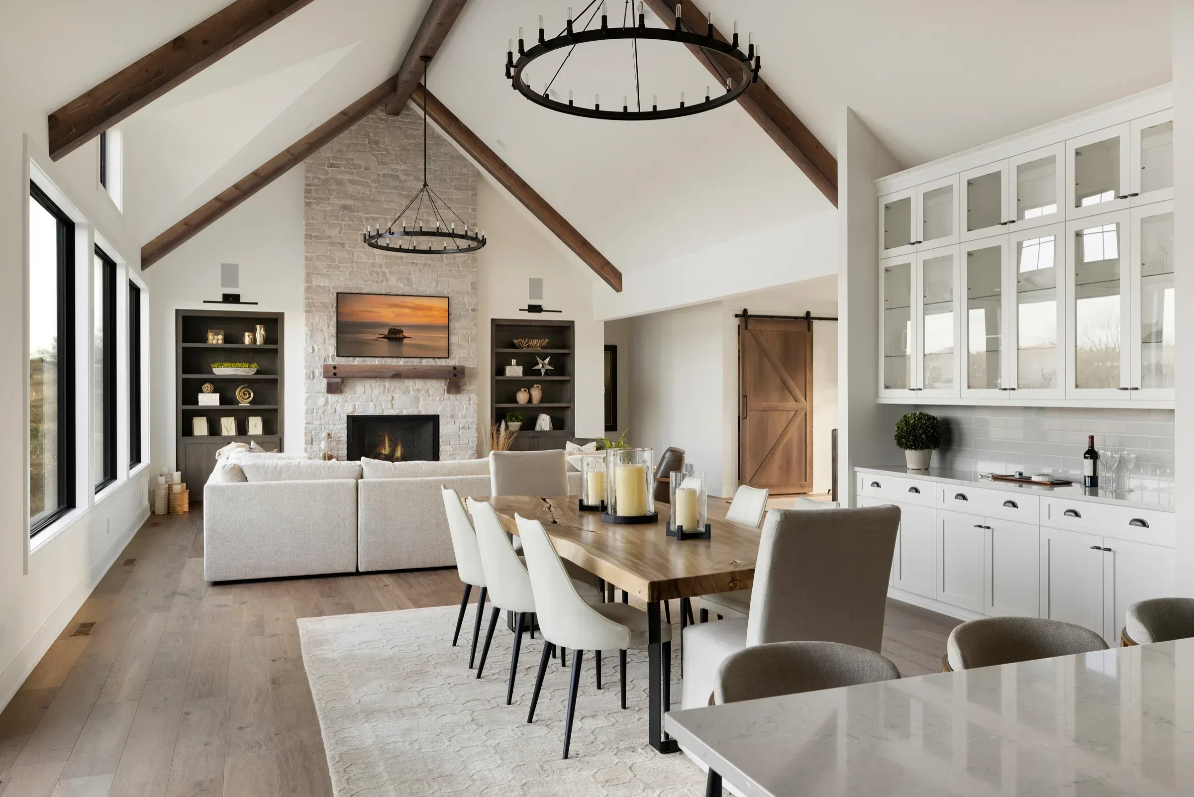 Open plan layout. Interior design by Decozie.