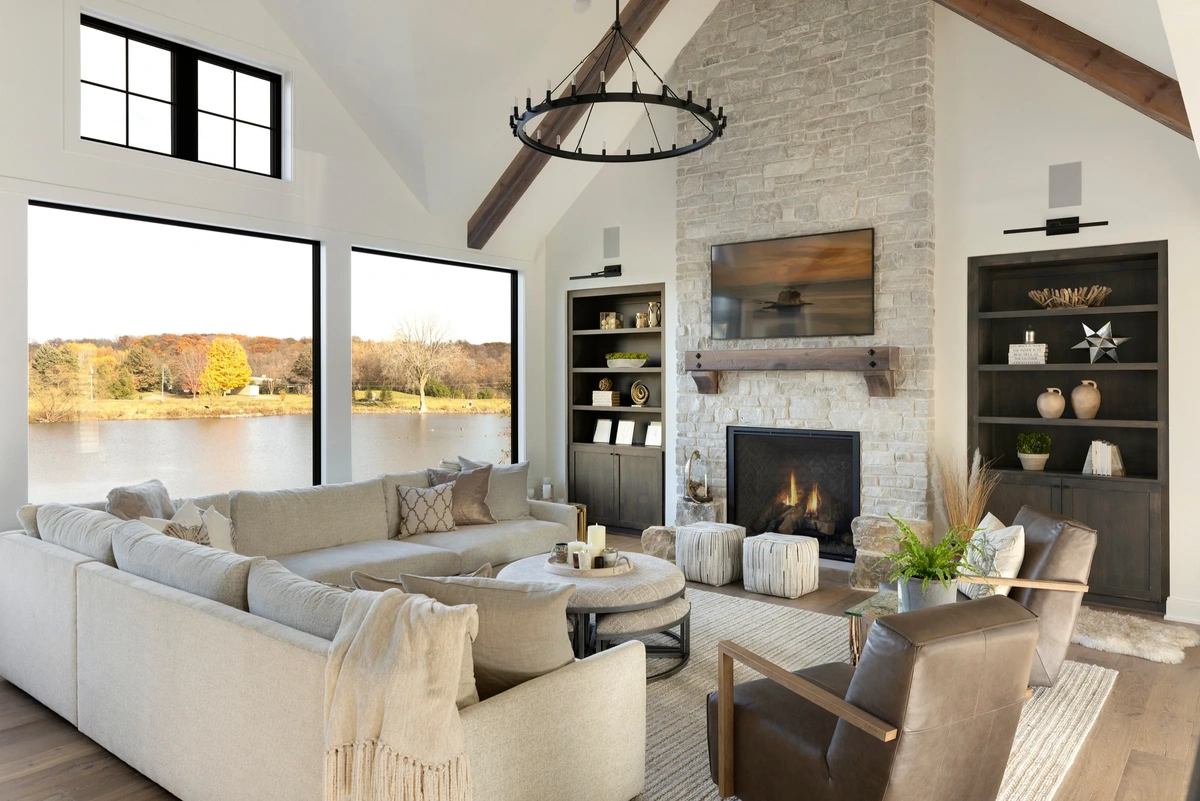 Modern Farmhouse Combined Living-Dining - View 1
