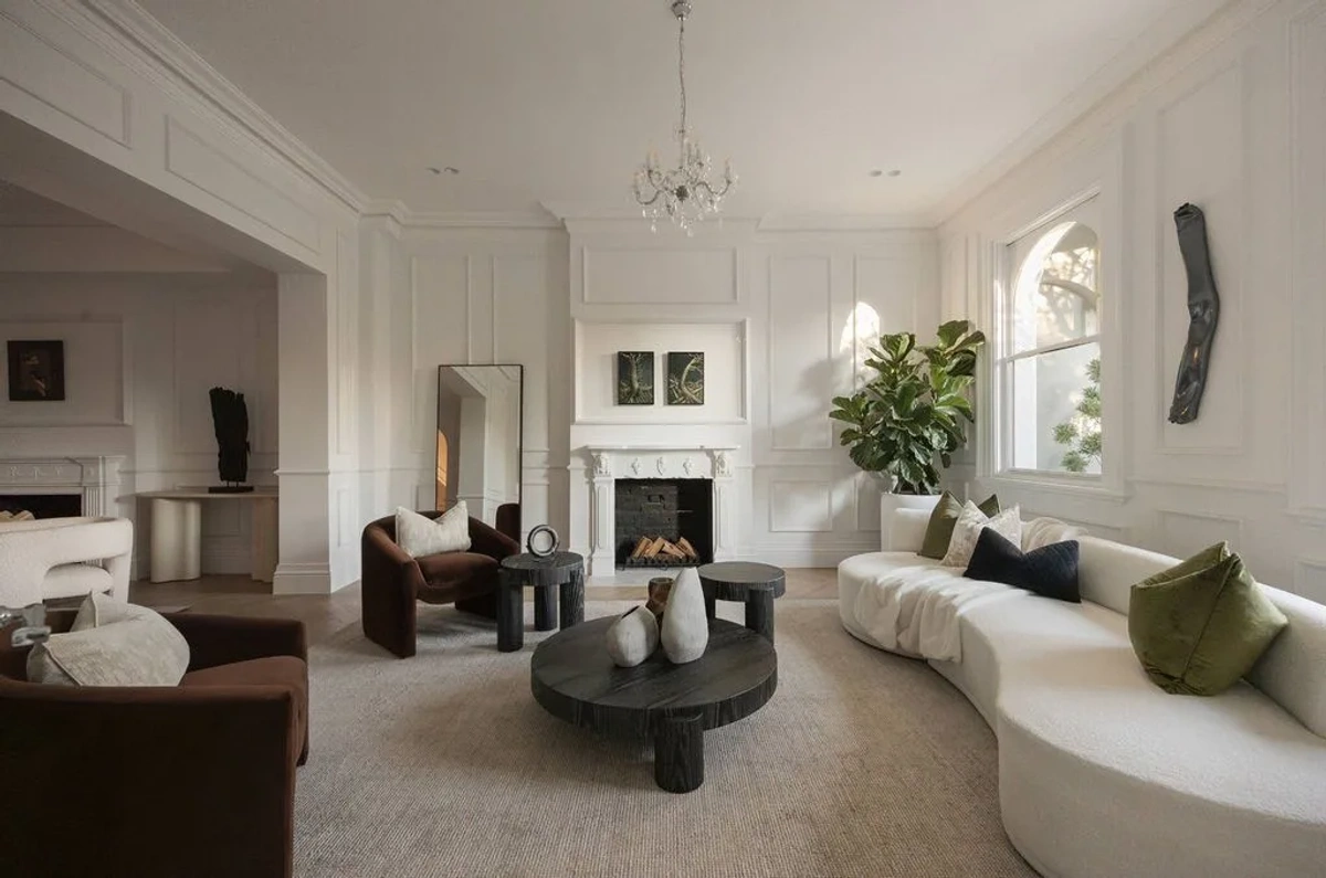 Elegant Living Room - Living Room interior design by Decozie