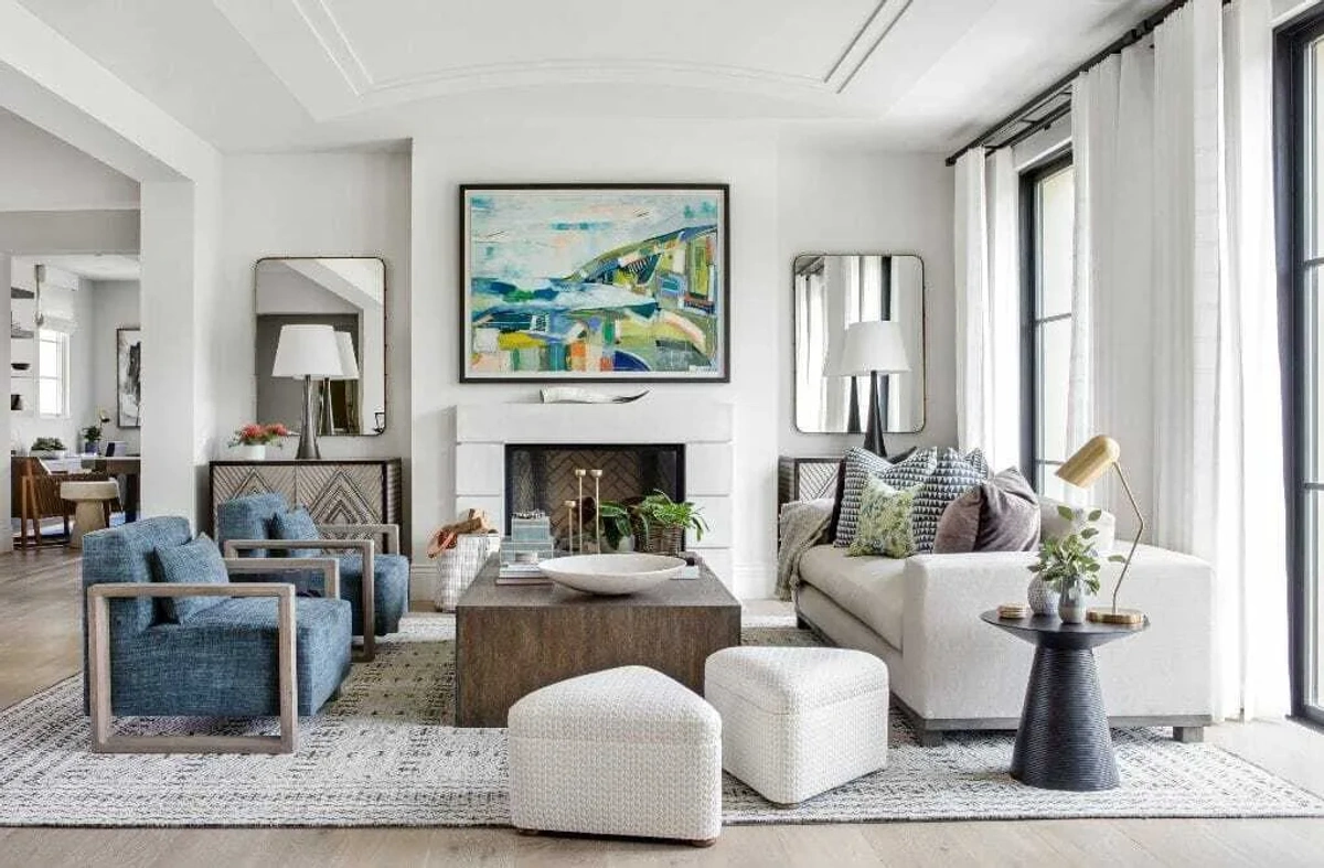 Living Room with Classic Details - Living Room interior design by Decozie