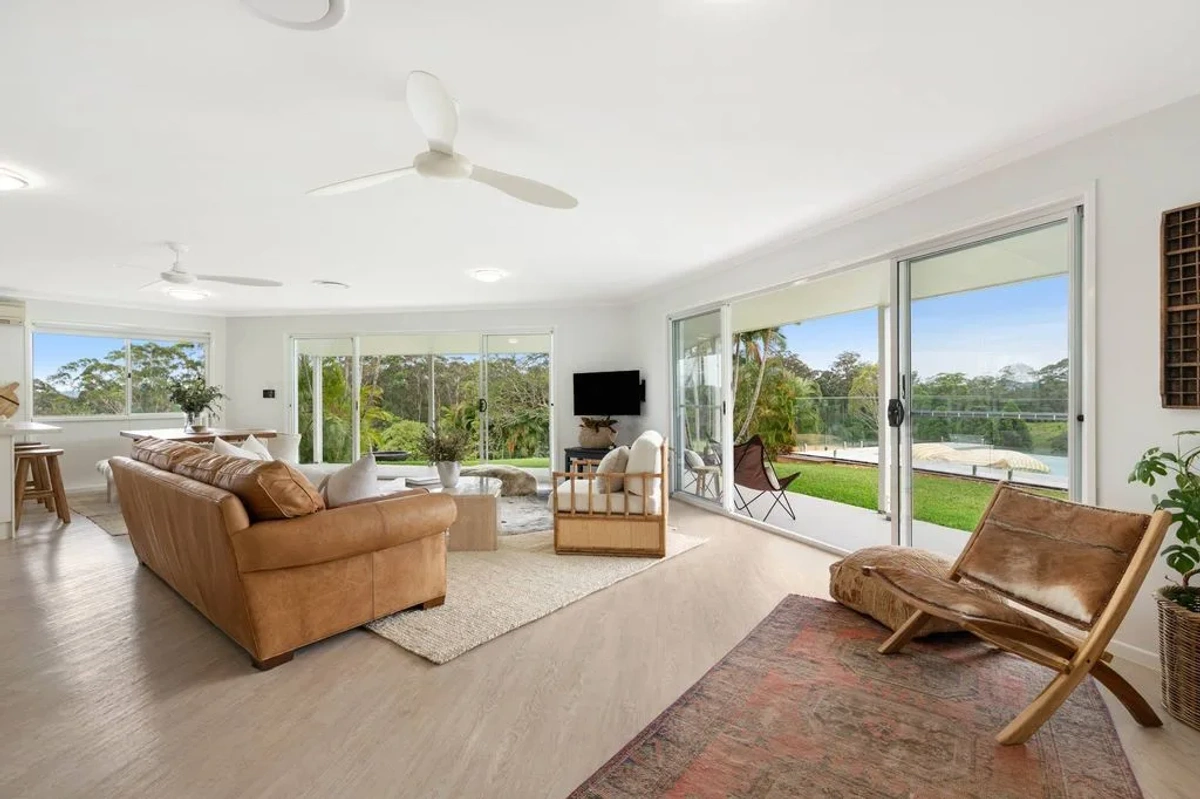 Living Room with Panoramic View - Living Room interior design by Decozie