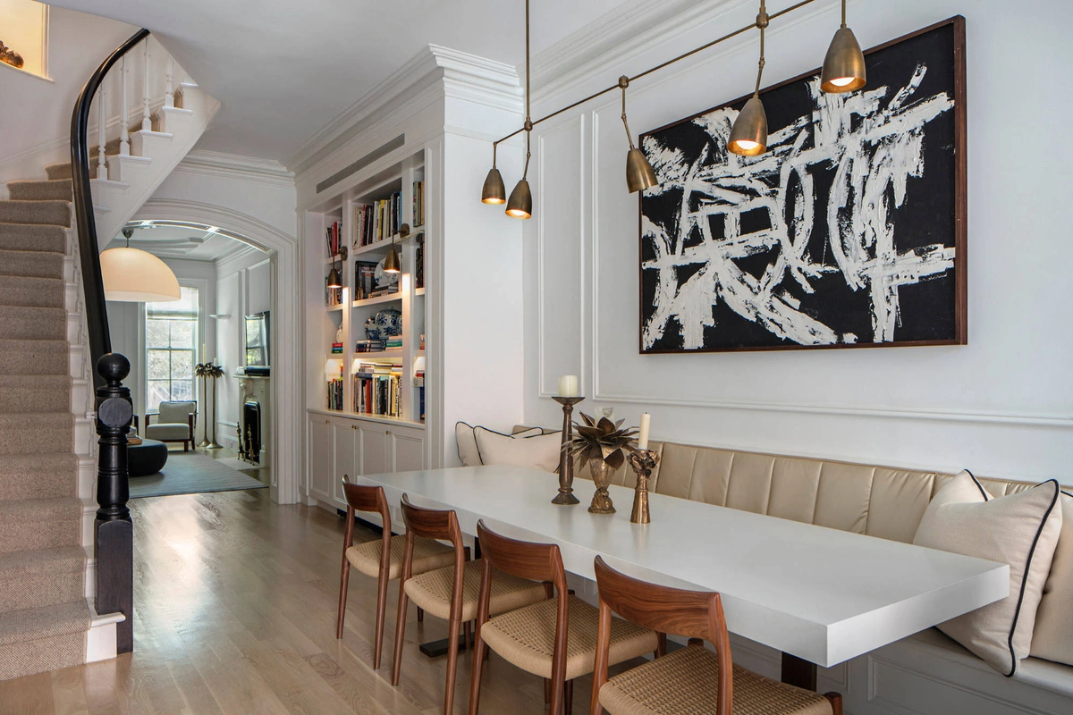 Elegant Modern Banquette Dining - Dining Room interior design by Decozie