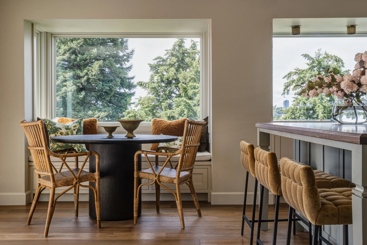 Inviting Dining Nook with Rattan Accents - View 1