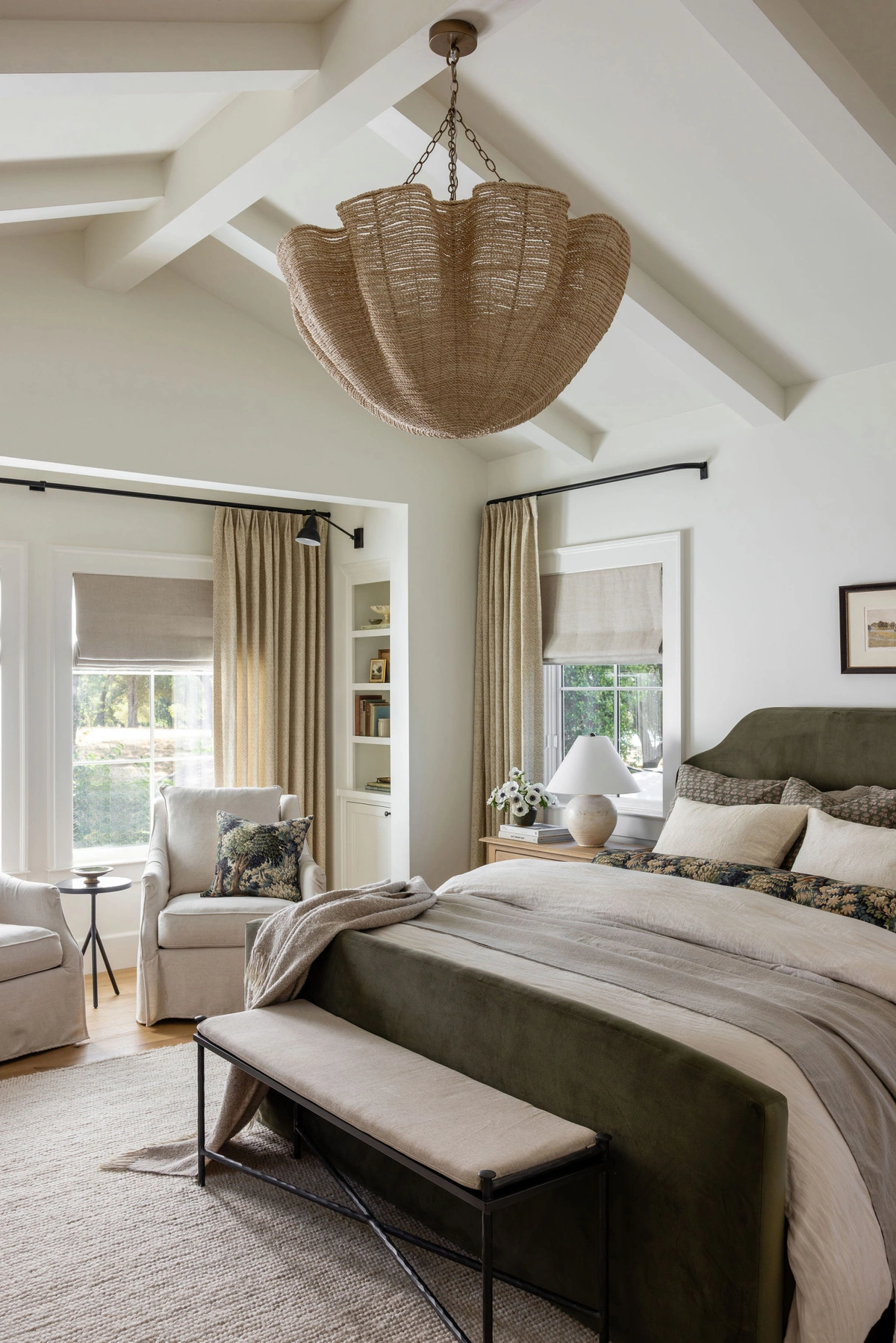 Cozy Transitional Bedroom with Earthy Accents - View 2