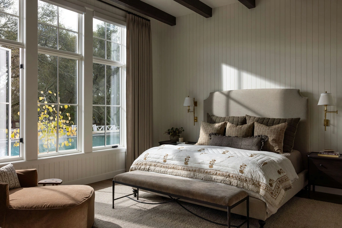 Serene Traditional Bedroom with Layered Textures - Bedroom interior design by Decozie