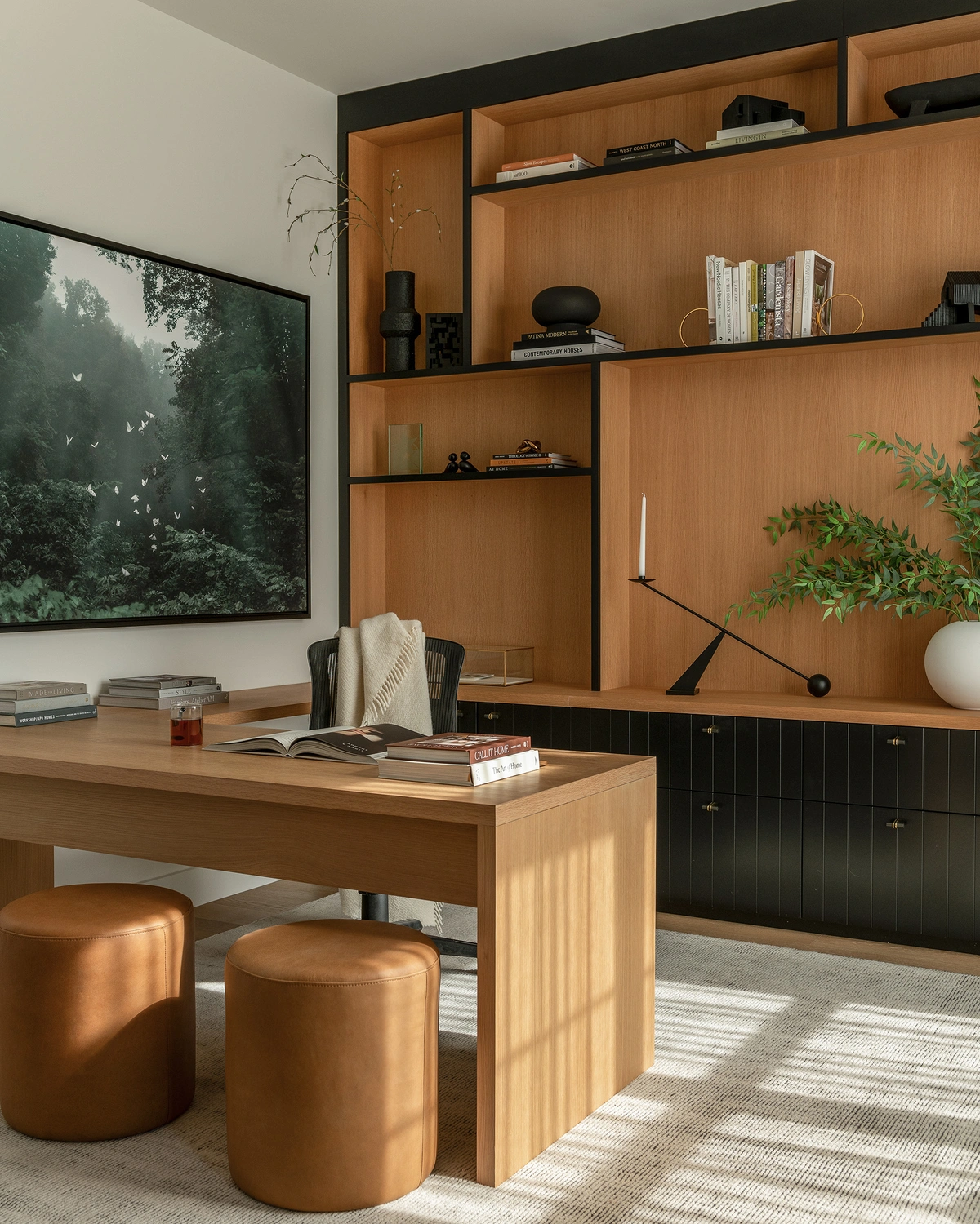 Modern Executive Workspace with Sleek Wood - View 2