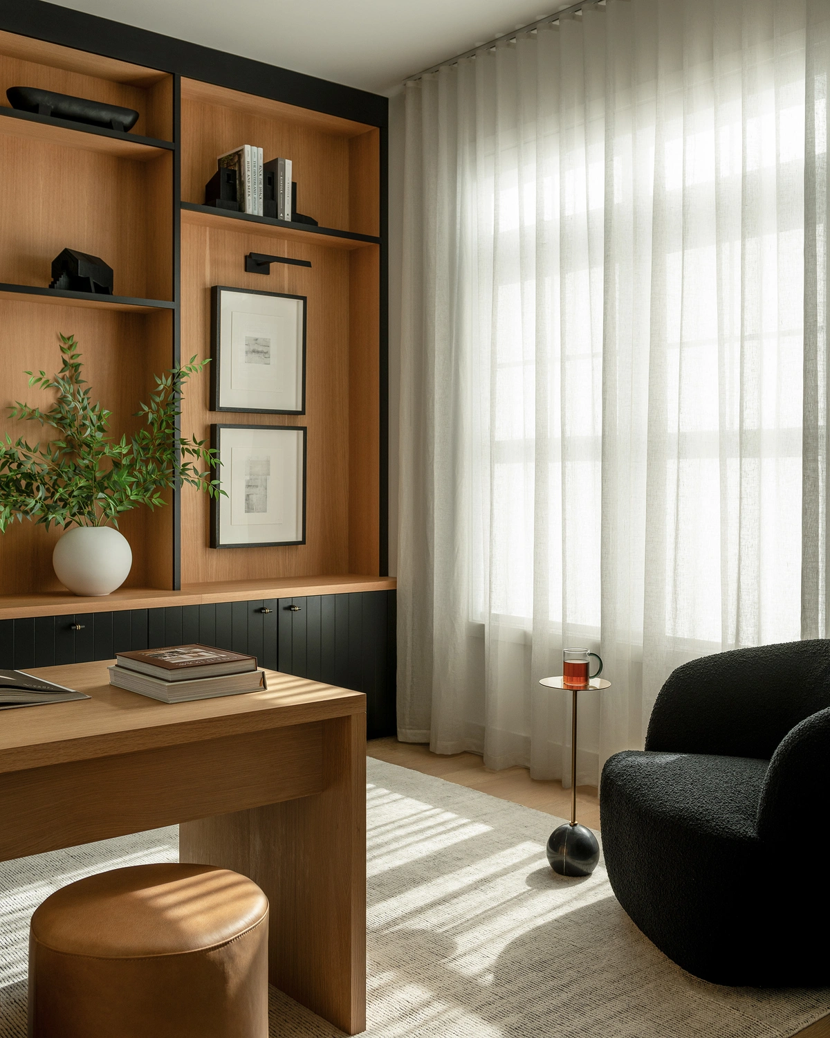 Modern Executive Workspace with Sleek Wood - View 3