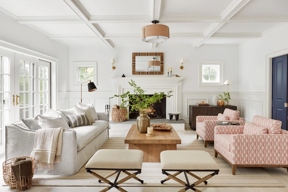 Modern Farmhouse Living Room with Natural Wood Accents - View 1