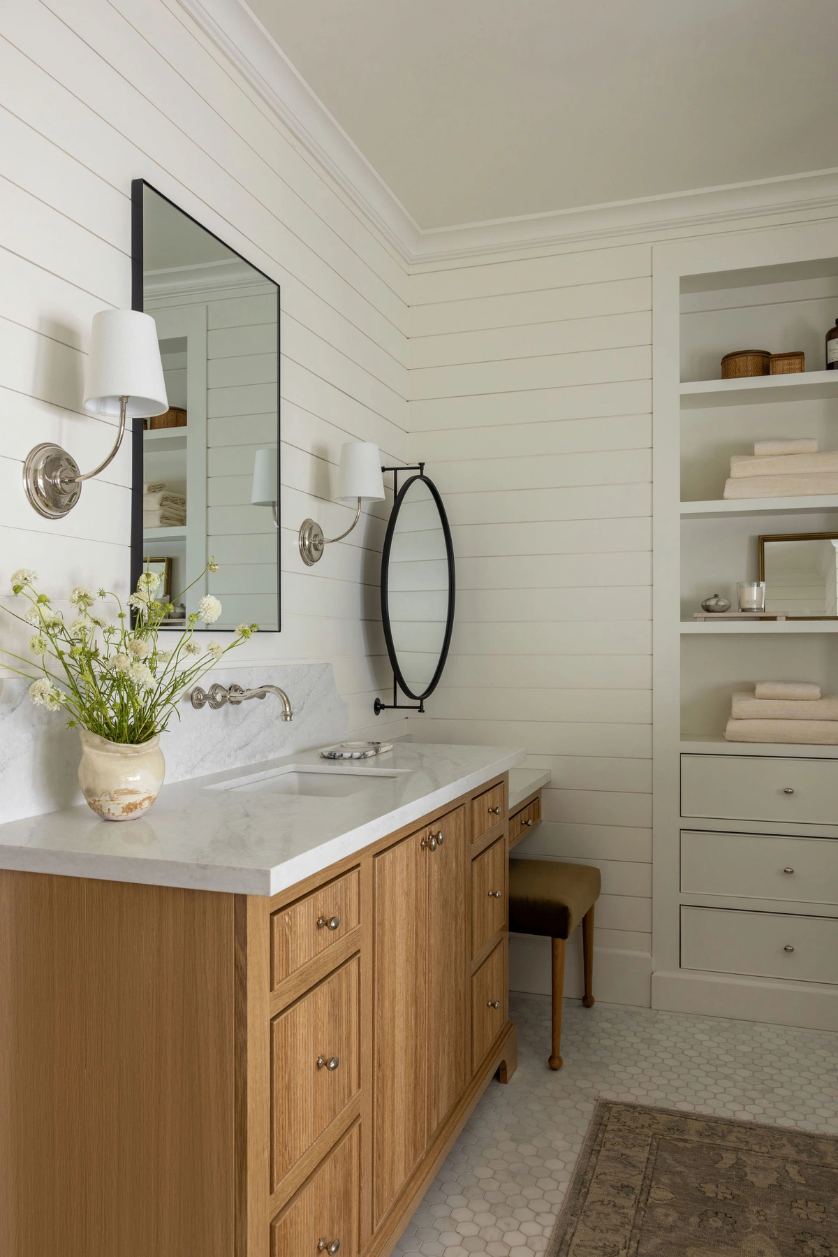Serene White & Wood Bathroom Design - View 2