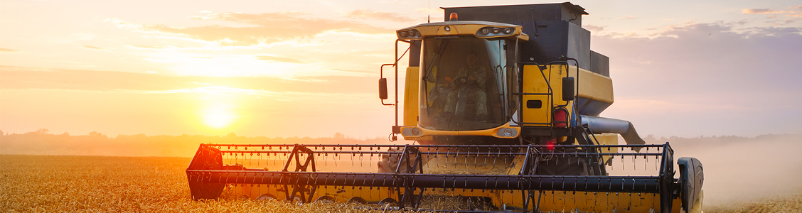 Sensor technology in grain harvester machinery.