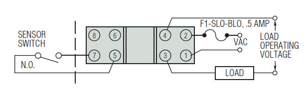 Typical wiring diagram for sensor installation and configuration.