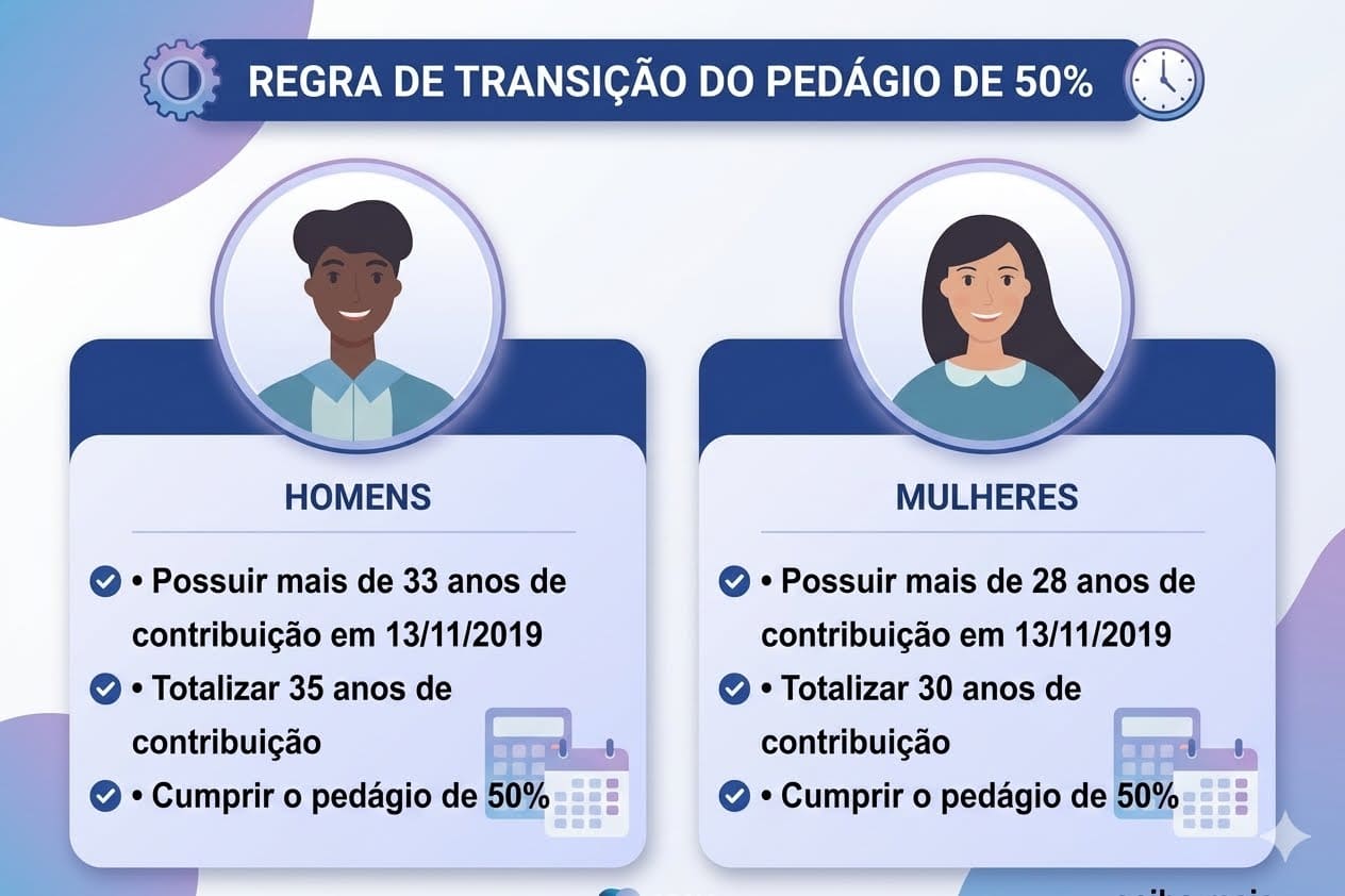 Regra do pedágio de 50%: quem ainda pode se aposentar por essa transição em 2026