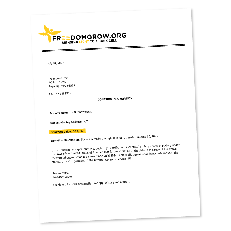 a letter from freedomgrow.org